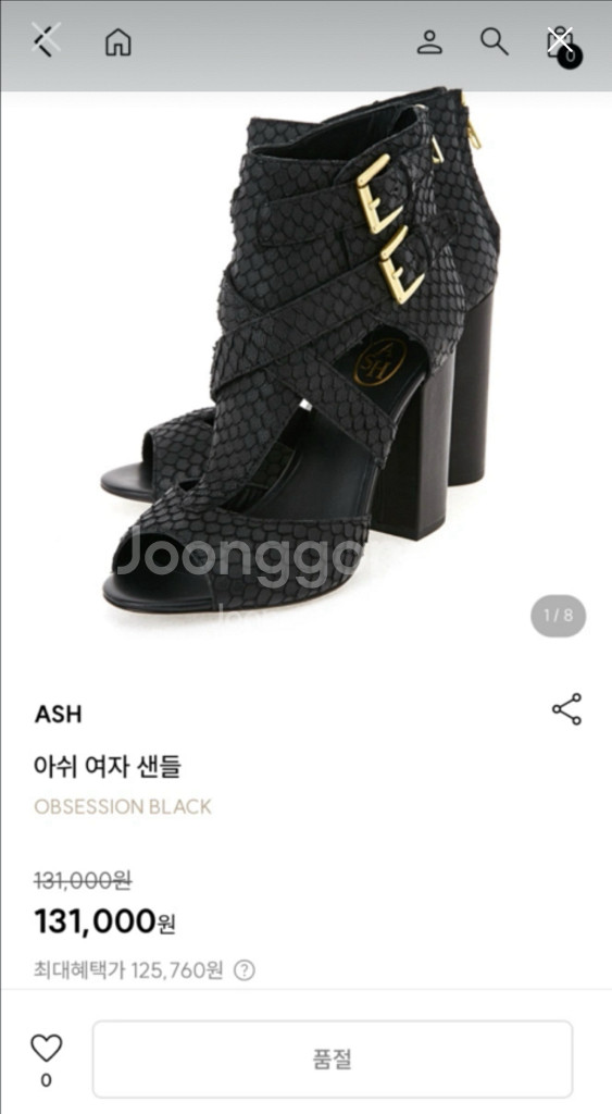 아쉬 ash 여자 가죽 샌들 새 제품230-240--8