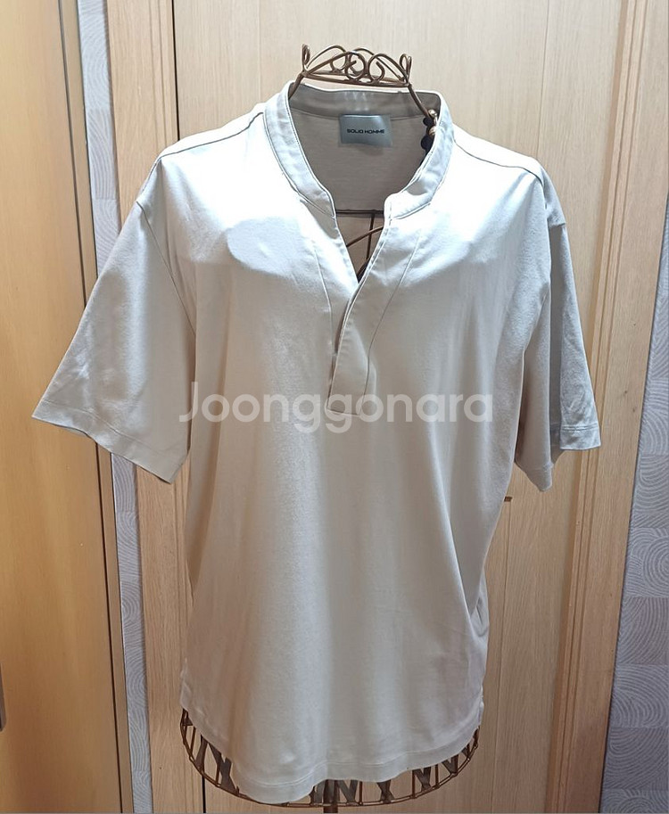 솔리드옴므 헨리넥 티셔츠 50 size--1