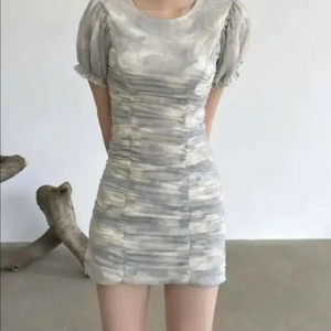 체리퀴리 셔링 원피스 마블그레이