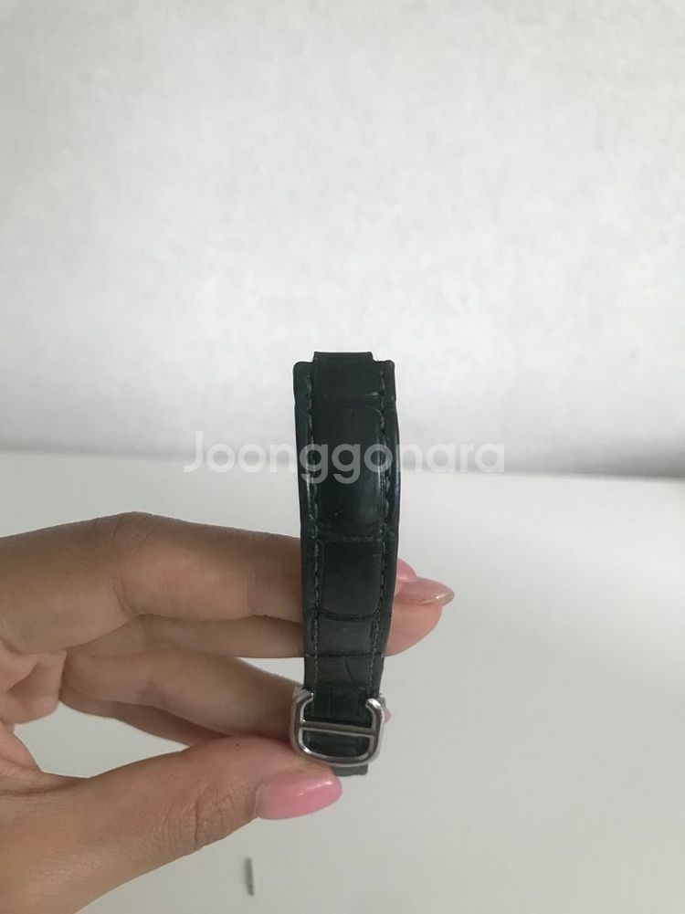 까르띠에 발롱블루28 악어 엘리 그린 스트랩 시계줄 +--4