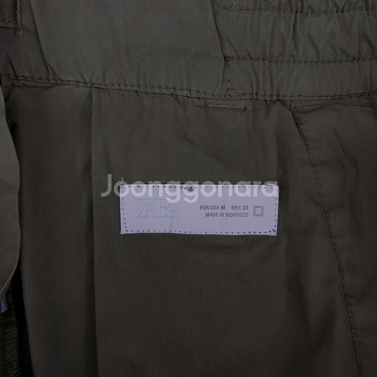 자라 카키 와이드 면 바지 M사이즈--2