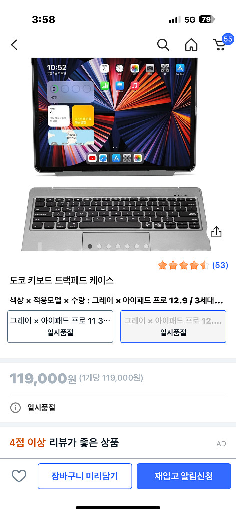 아이패드 프로 12.9 256GB 3세대--4