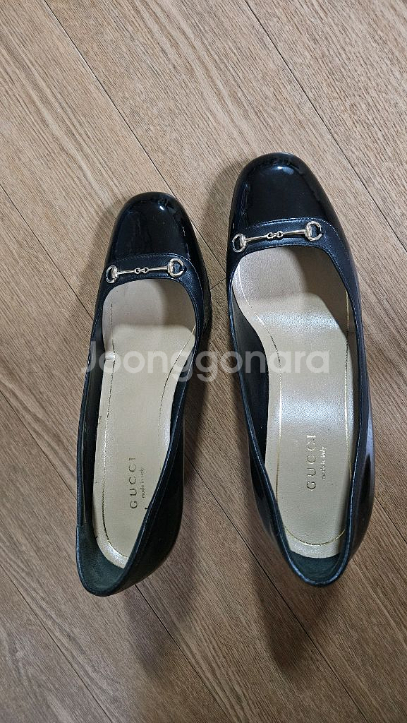 구찌 블랙 페이턴트 힐 36 (230사이즈) 굽6cm--0