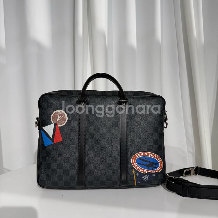 [숄더끈포함]루이비통 아메리칸 컵스 다미에 서류가방--1