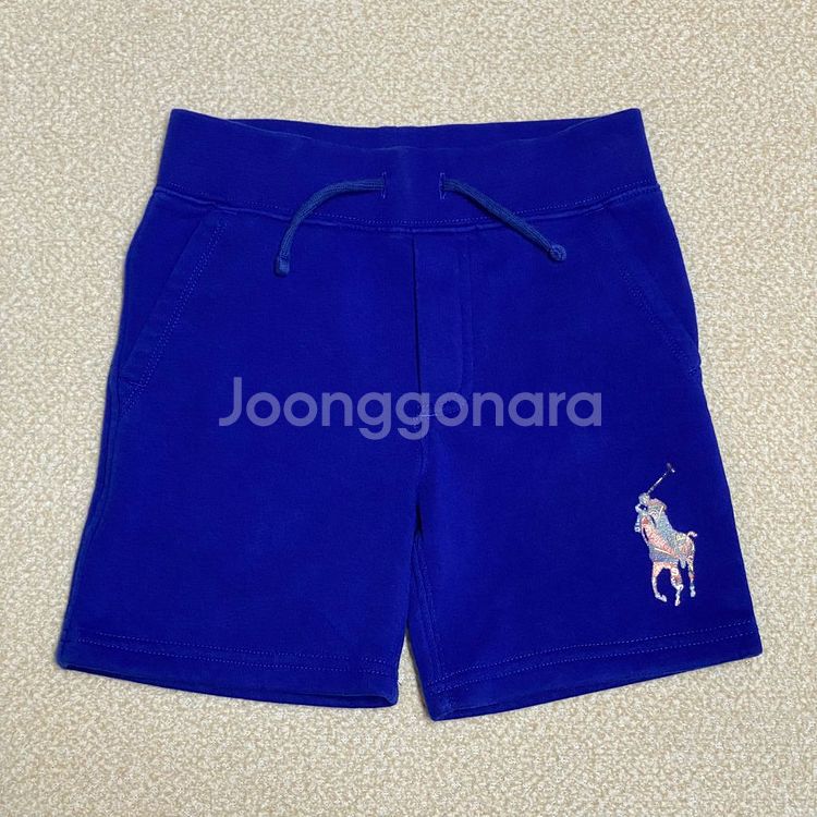 (정품) 폴로 신형 키즈 블루 기모 반바지 4T--0