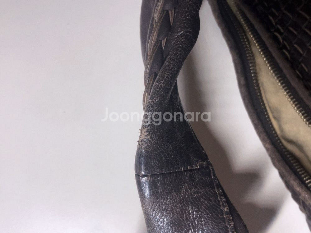 빈티지 보테가 베네타 인트레치아토 호보백 가죽 숄더백--6