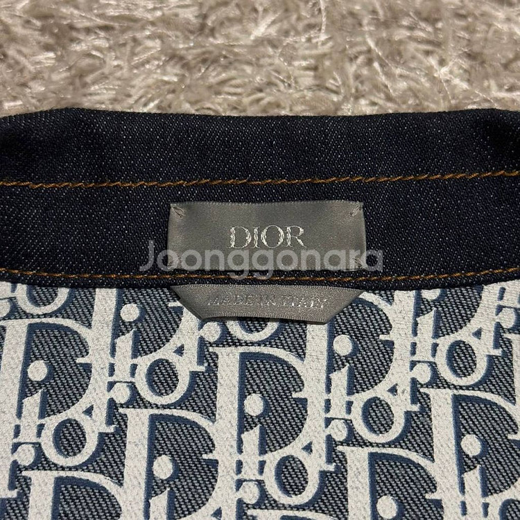 [ 새상품급,48 ] 디올 오블리크 자카드 데님 자켓--3