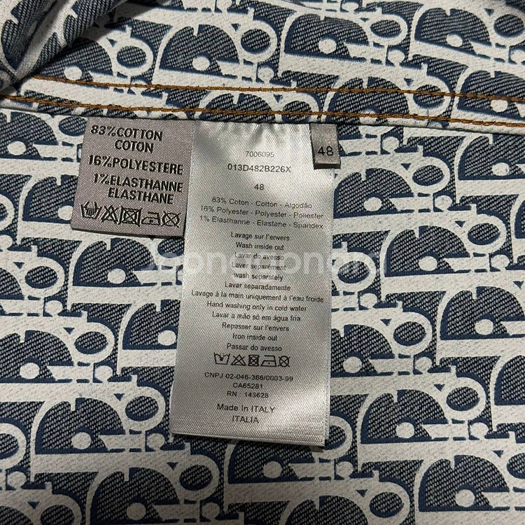 [ 새상품급,48 ] 디올 오블리크 자카드 데님 자켓--4