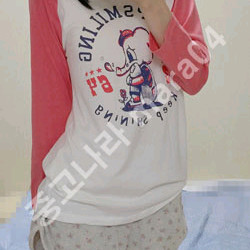 프린팅 배색 긴팔 Free (착샷O)