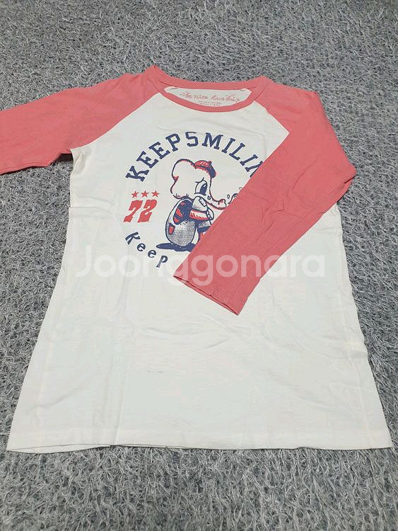 할) 프린팅 배색 긴팔 Free (착샷O)--4