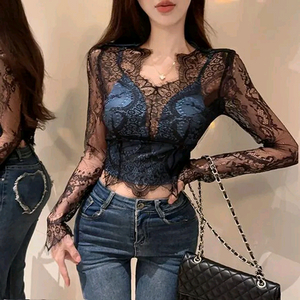 마이데이트 레이스 시스루 긴팔티
