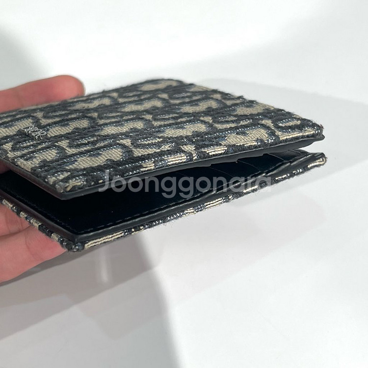 [새상품급]디올 오블리크 컴팩트 자카드 반지갑--6