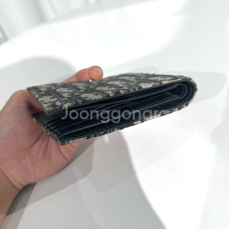 [새상품급]디올 오블리크 컴팩트 자카드 반지갑--7