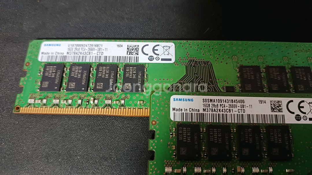 삼성 정품 ddr4 21300 2666 16GB램 2개--1