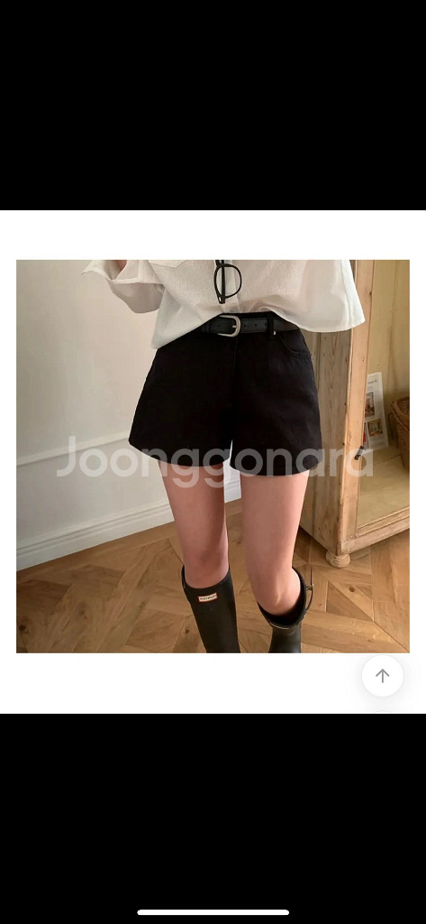 에이블리 3부 블랙 반바지 숏팬츠--0