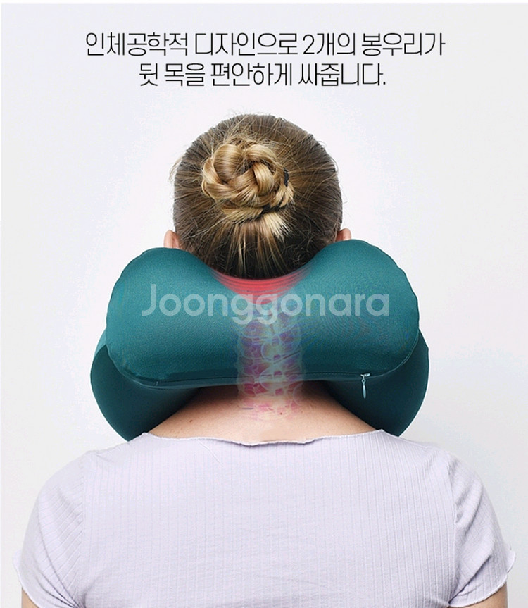 [새상품] 키밍 에어 목쿠션 사계절용 핑크 목베개--2