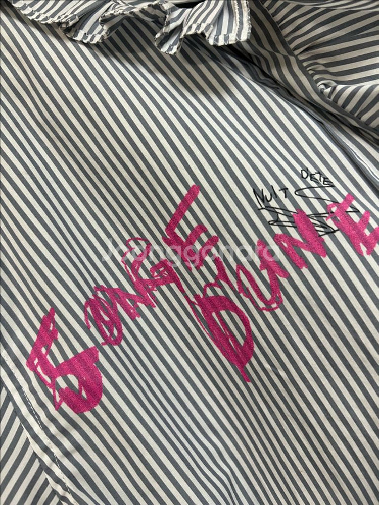 한섬 랑방컬렉션 프릴 스트라이프 셔츠 바스락 블라우스--7