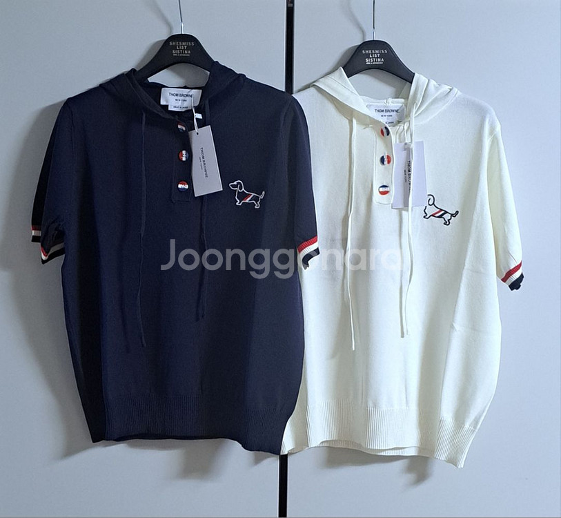 (S.M.L)THOM BROWNE 여성용 후드 니트 반--1