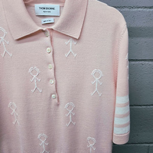 톰브라운 4BAR 톰 아이콘 니트 카라 반팔 42