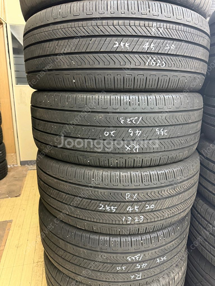 255/45/20 콘티넨탈 중고 타이어 4개 세트--0