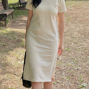 카라 롱 원피스 허리끈