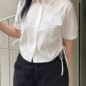 셔링 반팔 셔츠