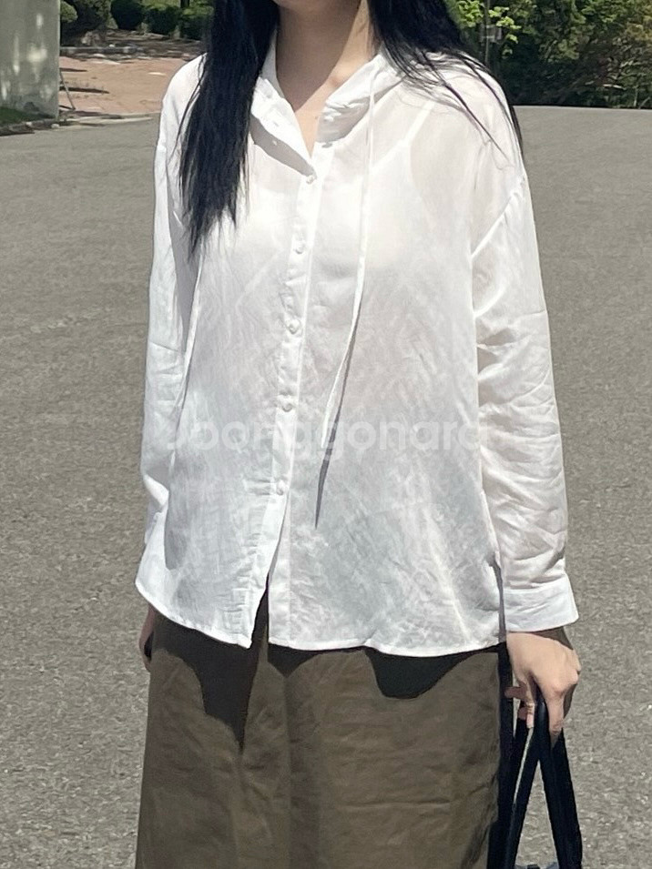 여름 후드 긴팔 가디건--0