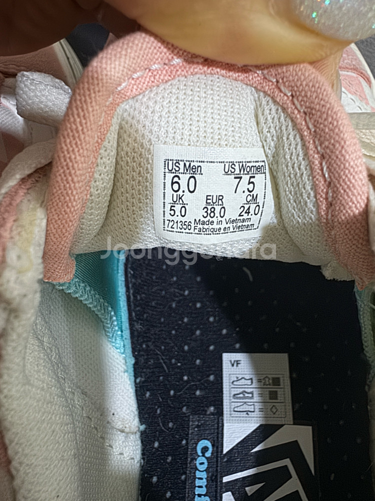 반스 올드스쿨 체커보드 핑크 24cm (최상급)--2