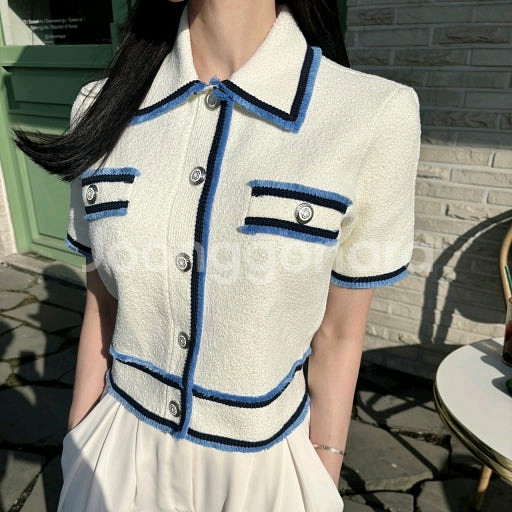트위드 크롭 자켓 새상품 헤이에스 엉넬 서쿠키 칙스라벨--0