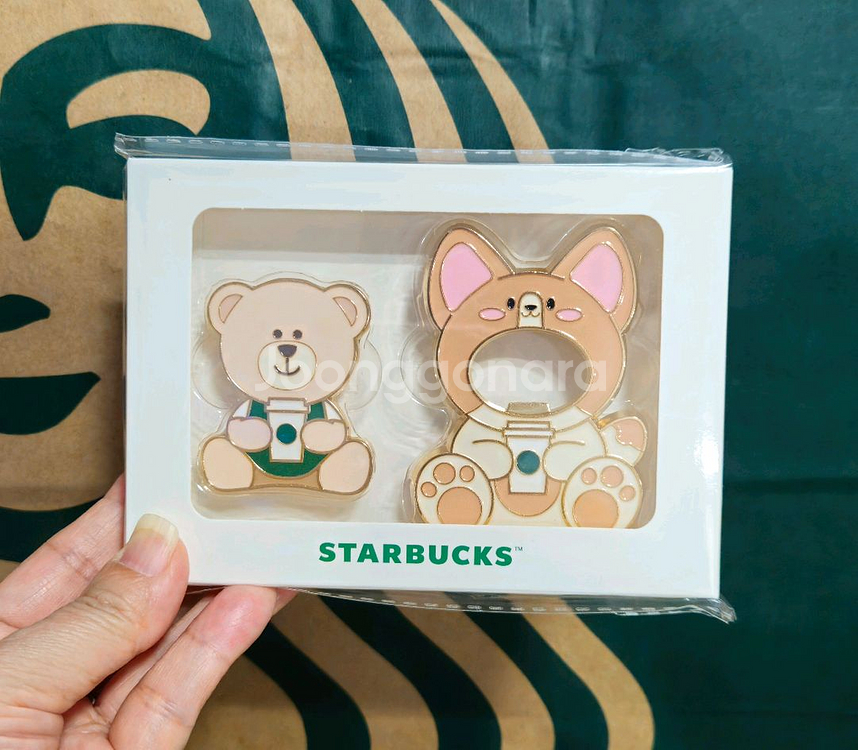 미개봉]스타벅스 강아지 베어리스타 오프너 마그넷 세트--0