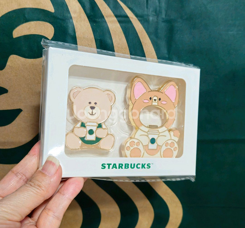 미개봉]스타벅스 강아지 베어리스타 오프너 마그넷 세트--2