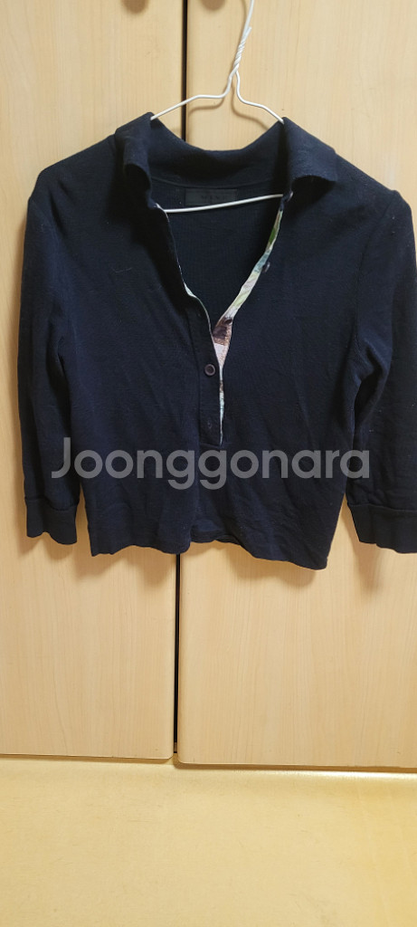 마인 실크배색 모 100 카라 니트--0