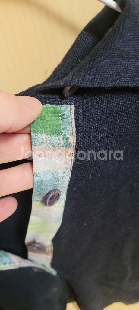 마인 실크배색 모 100 카라 니트--2