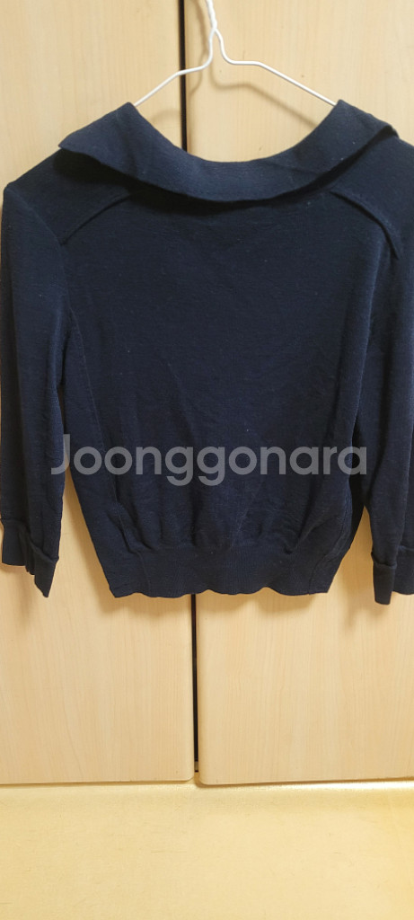 마인 실크배색 모 100 카라 니트--5