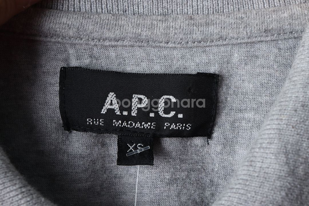 (XS) APC 아페쎄 반팔 카라 티셔츠 년대 그레이--4