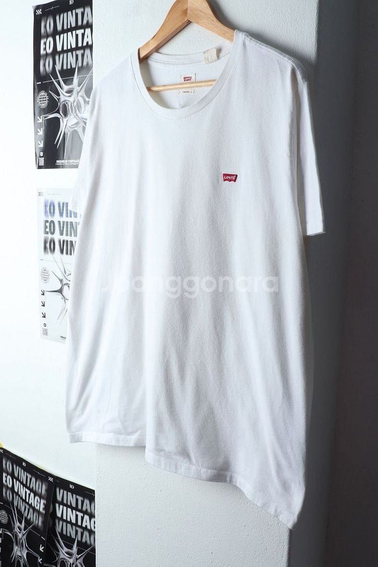 (XL-2XL) 리바이스 반팔 티셔츠 화이트 올드스쿨--0