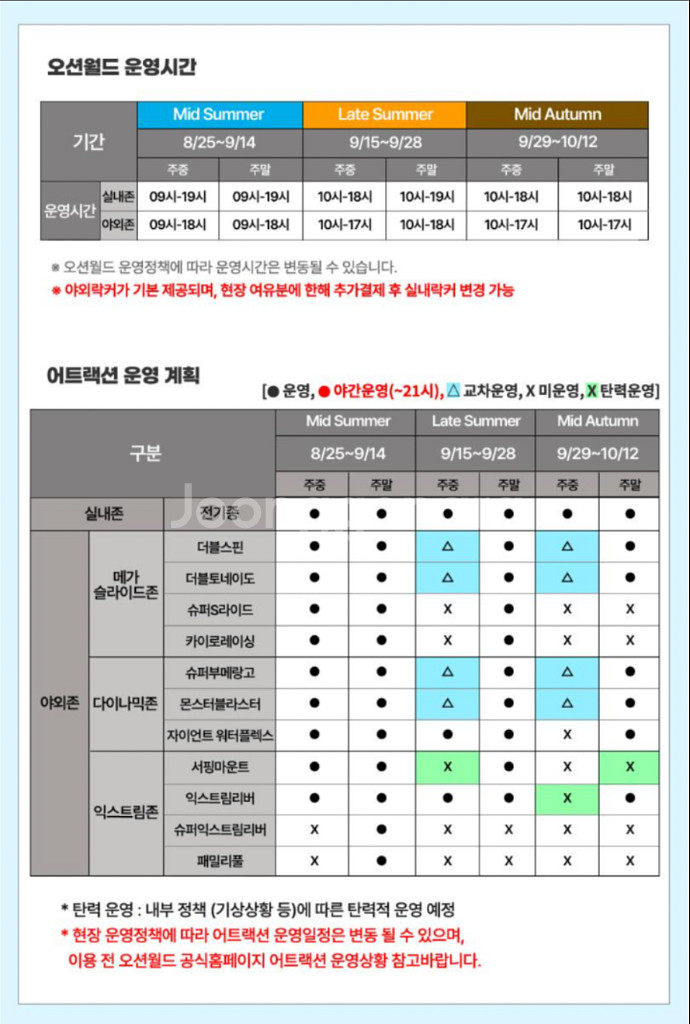 오션월드 종일권 구명조끼--2