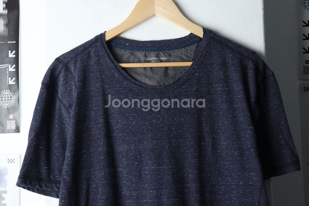 (XL) 캘빈클라인 반팔 티셔츠 네이비 올드스쿨--2