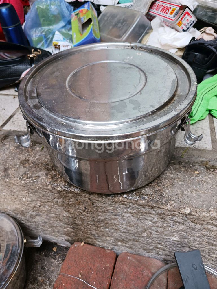 스텐 반찬통2개 ,,대형--0