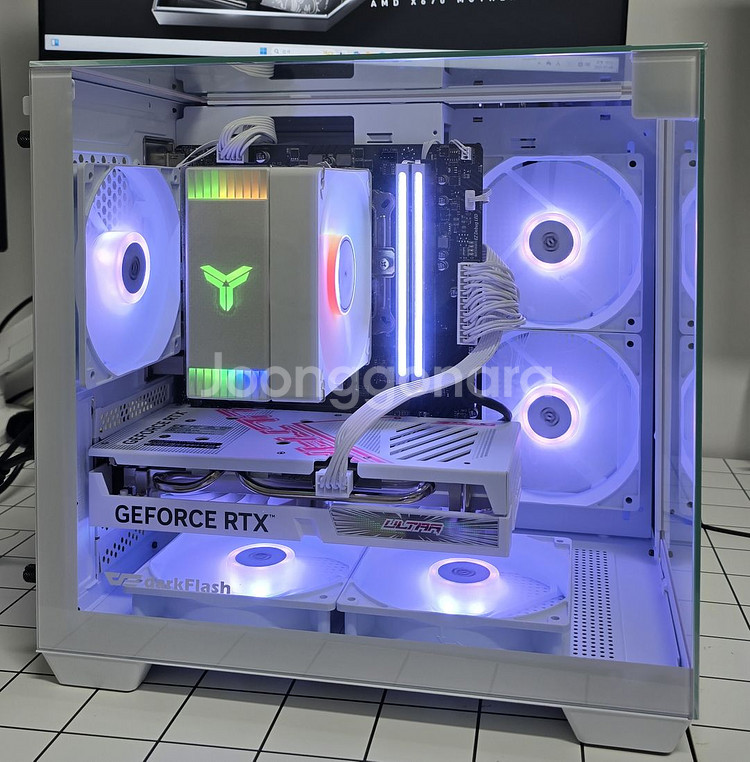 7500F, 5060ti 사각 큐브 화이트 어항PC--0