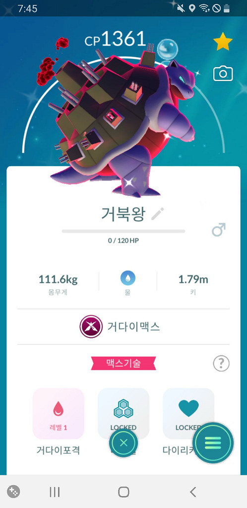 포켓몬고 거다이맥스 이로치 거북왕 판매--0