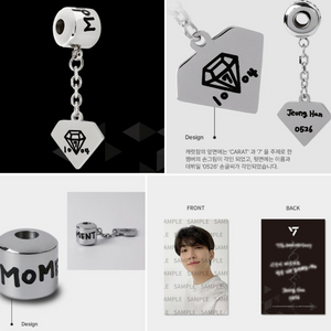 세븐틴 공식 굿즈 포카 및 목걸이 팔찌 팬던트 정한원우