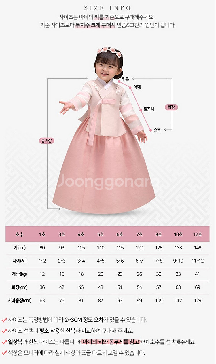 (새상품) 여아 한복 3,5,7호--3