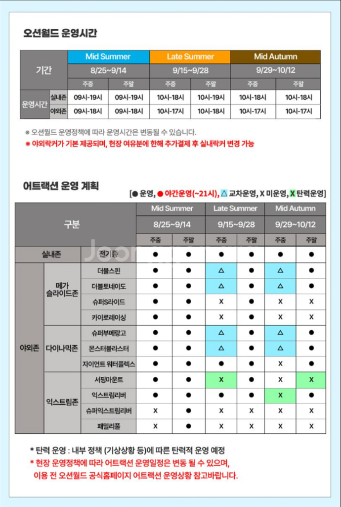 오션월드 종일권 구명조끼--2