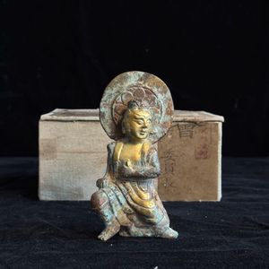 [골동품/불상] 장개석 피난박스 보관 금동 보살상