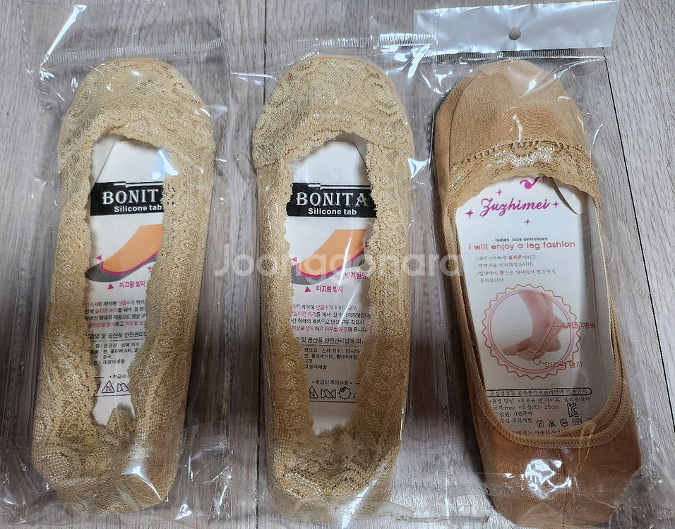 새거 면덧신 3켤레 보니따덧신 레이스덧신 여성덧신 양말--0