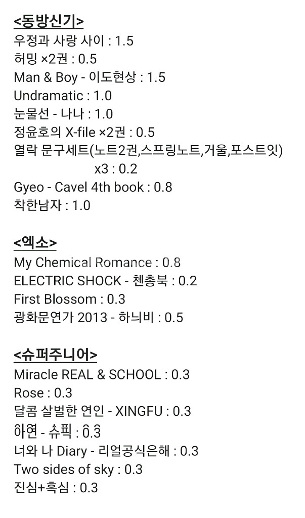 동방신기 엑소 슈퍼주니어 구동방 팬북 팬픽 소장본 유수--0