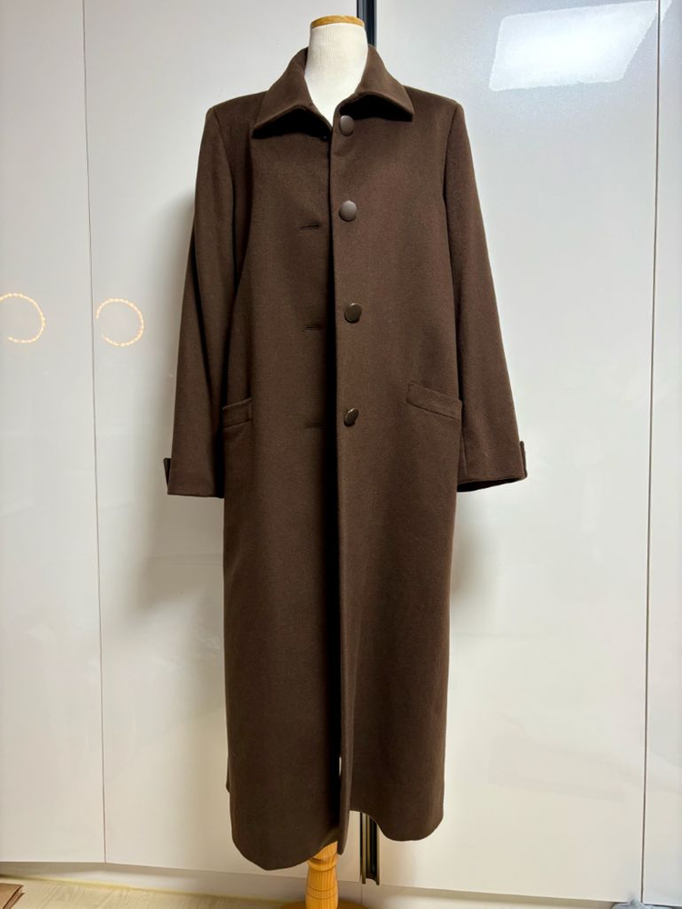 캐시미어 브라운롱코트(캐시미어100%실크100%)--0