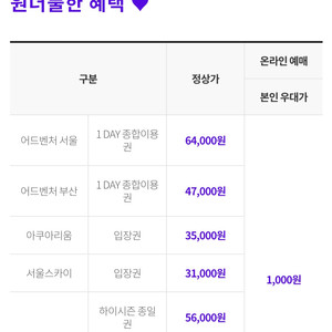 빗썸 서울 롯데월드 종일권 티켓 코드 양도