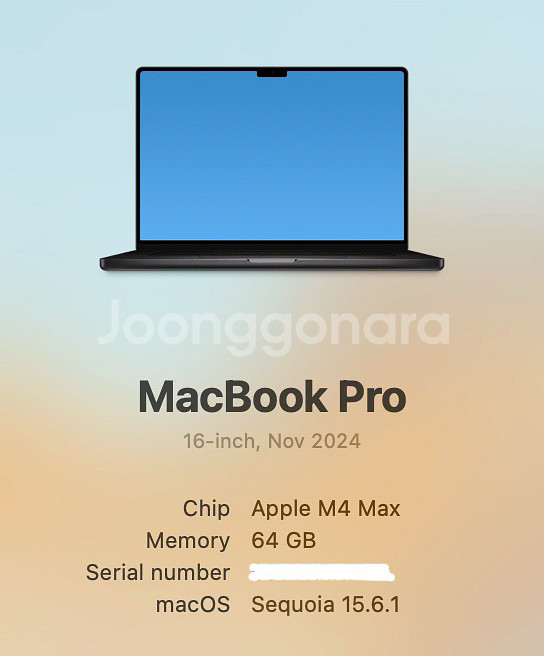 맥북 프로 16인치 M4 Max 64GB 메모리 1TB--1